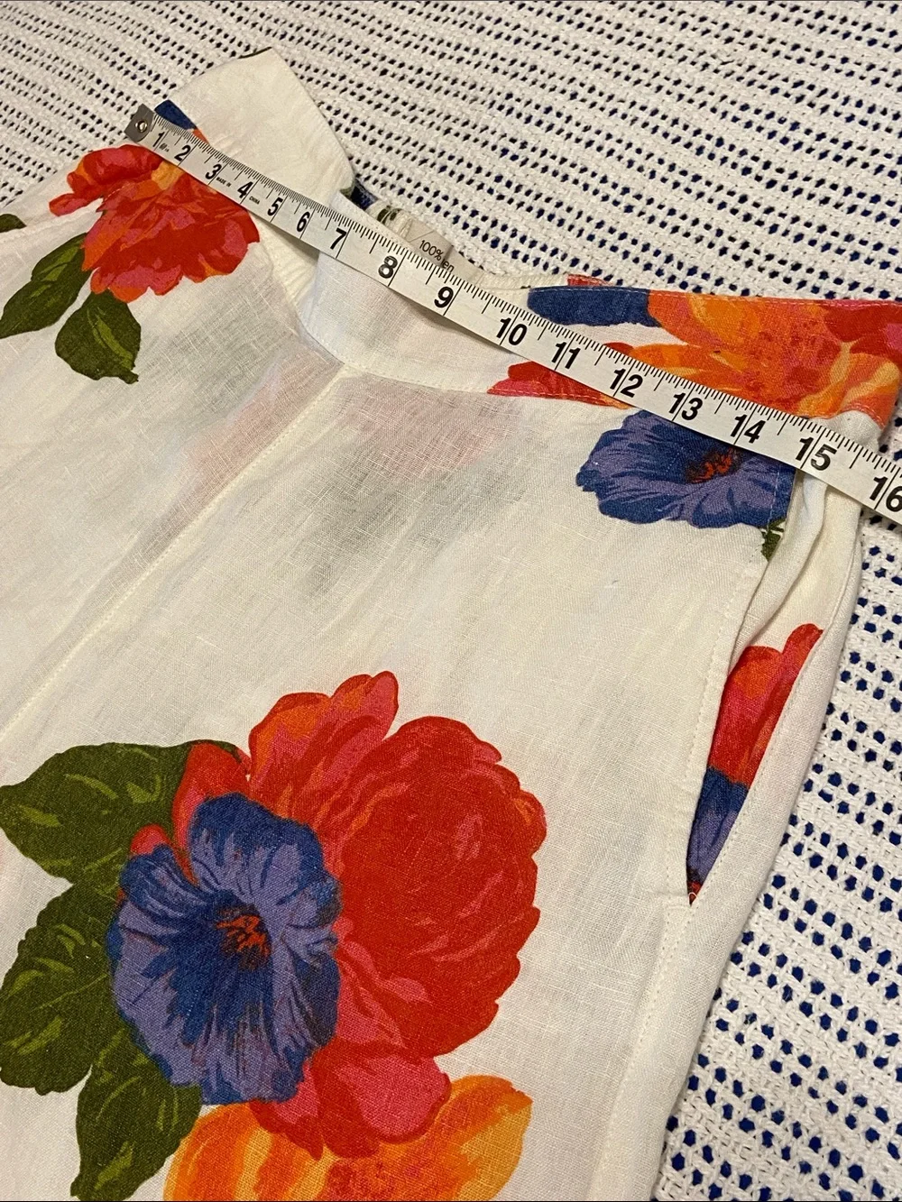 Joie 100% Linen Wide Leg Crop Floral Botanical Hi Rise Pants Size Large